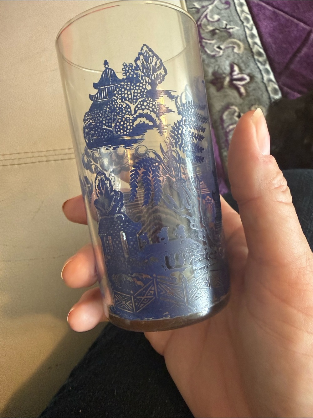 Blue Willow glasses (chinoiserie) - Picture 5 of 11